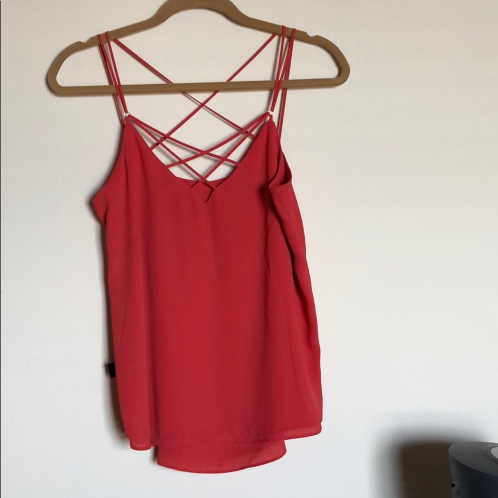 Red strappy tank